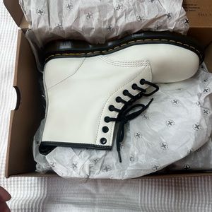 Brand new, never been worn Dr. Martens. White 1460. I paid $170 for them